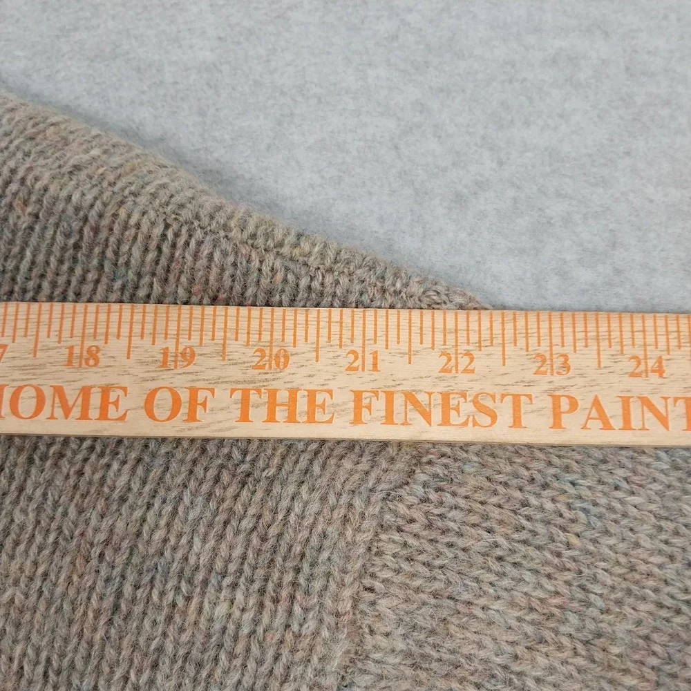 Vintage LL Bean Cardigan Womens Medium Biege Tan 100% Pure New Wool Cozy 90s